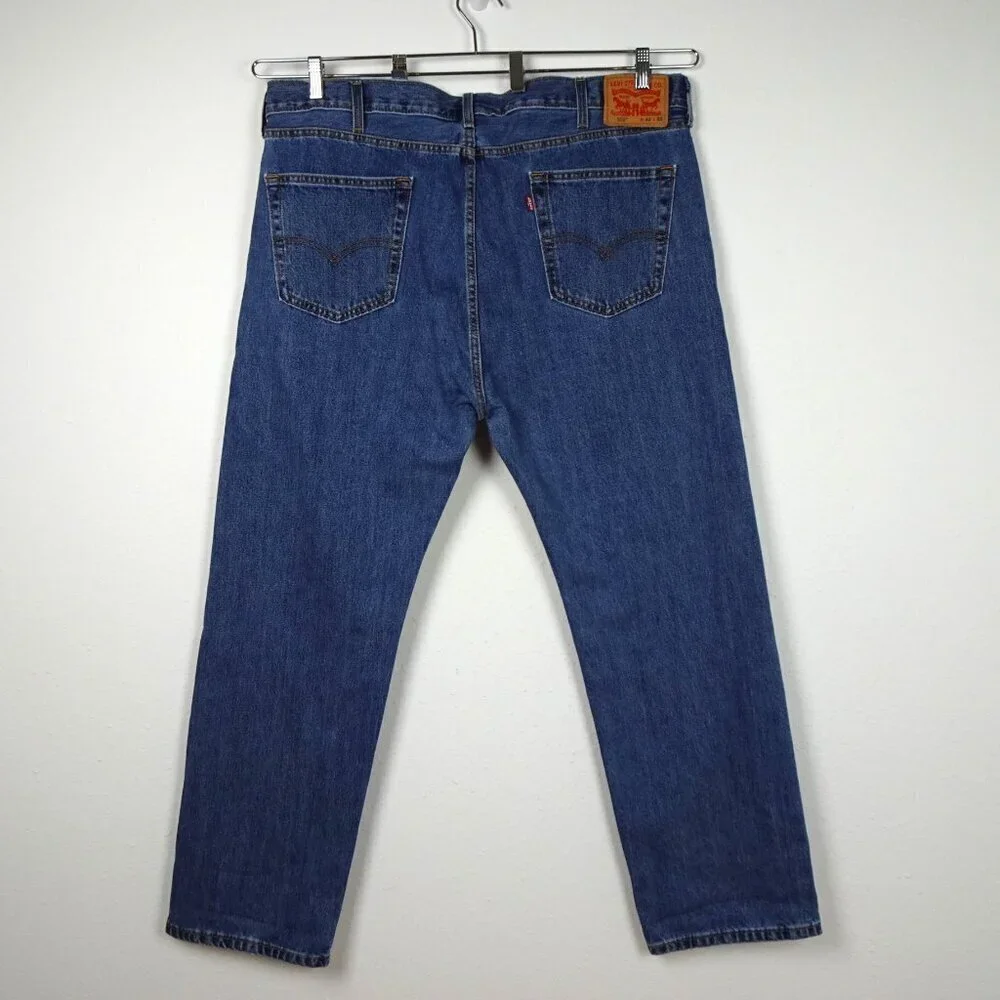 Levi's 505 Straight Leg Jeans Men's Size 42x32 Blue Denim Cotton